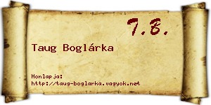 Taug Boglárka névjegykártya